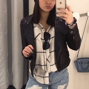 Faux Leather Moto Jacket